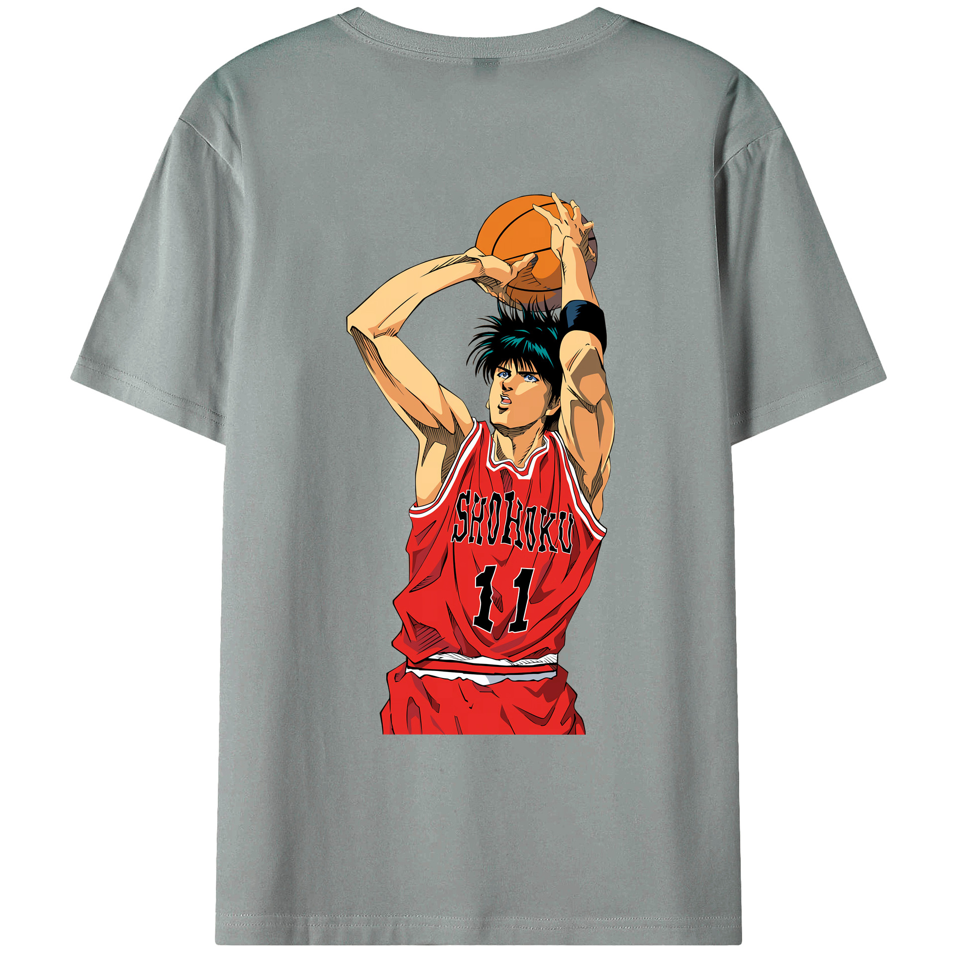 （画像用） SLAM DUNK／スラムダンク 綿100％ メンズ半袖Tシャツ（バックプリント） 通気性